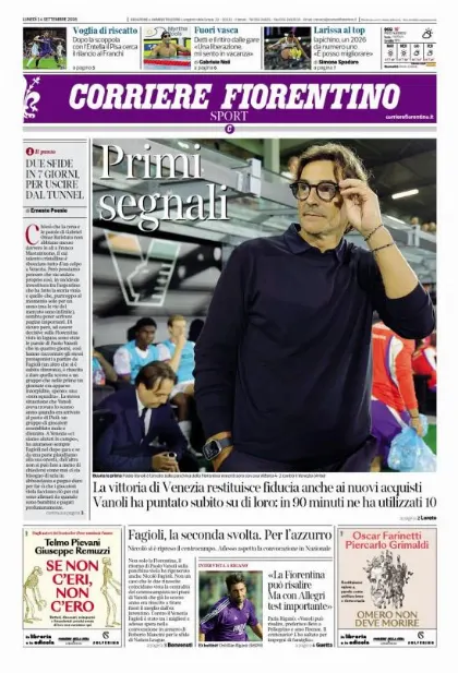 Prima pagina Corriere Fiorentino