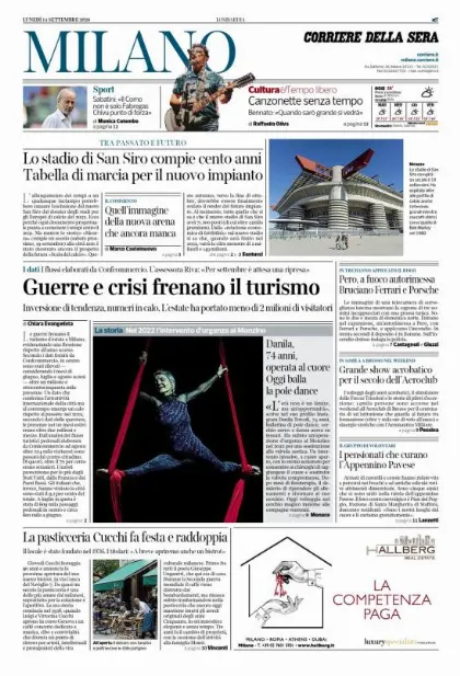 Prima pagina Corriere della Sera | Milano