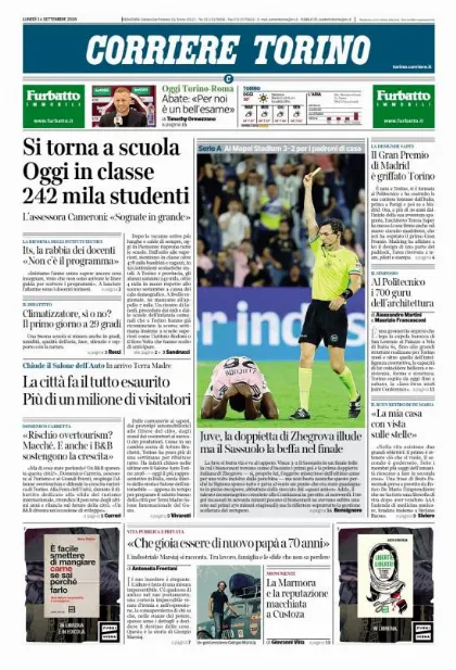 Prima pagina Corriere della Sera | Torino