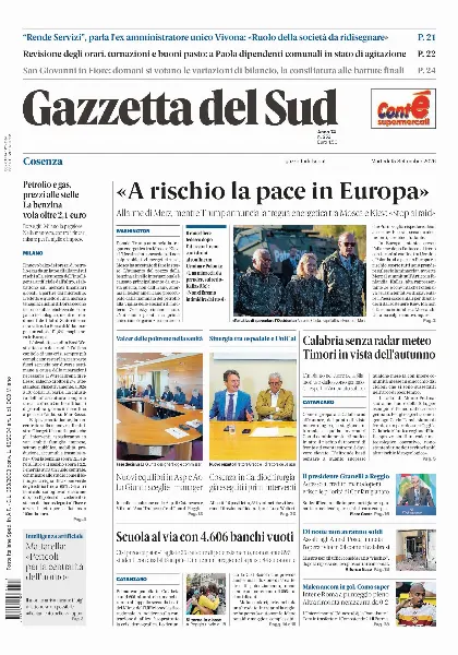 Prima pagina Gazzetta del Sud | Cosenza