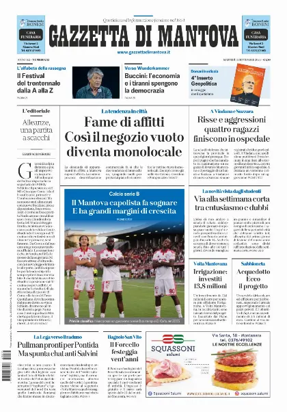 Prima pagina Gazzetta di Mantova