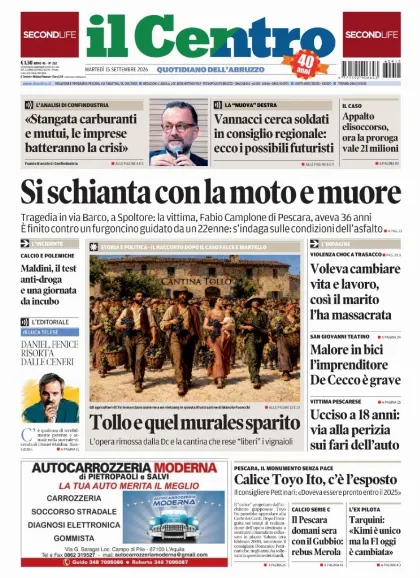 Prima pagina Il Centro | Pescara