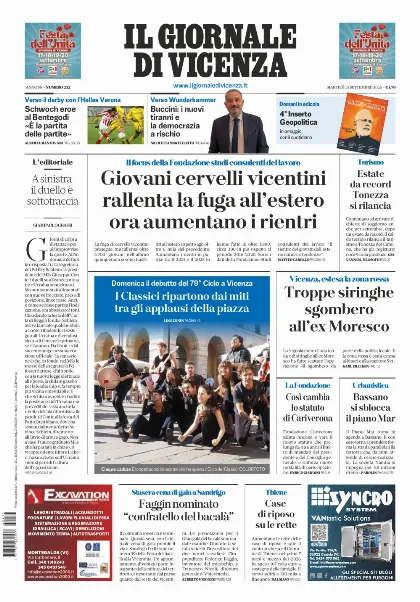 Prima pagina Il Giornale di Vicenza