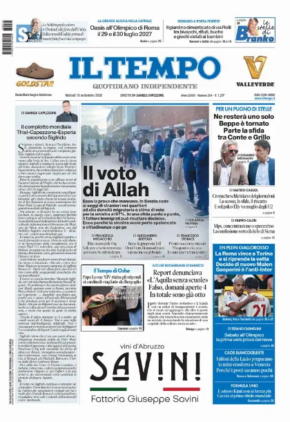Prima pagina Il Tempo