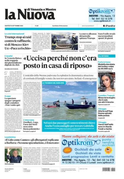 Prima pagina La Nuova di Venezia e Mestre | Venezia e Mestre