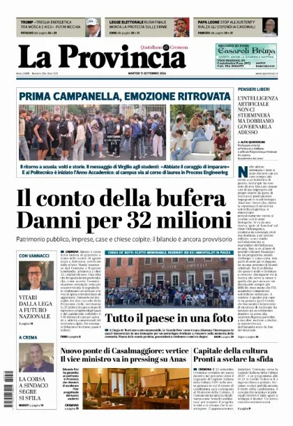 Prima pagina La Provincia