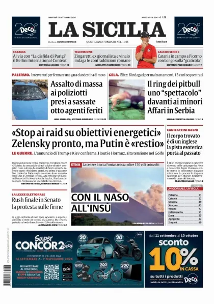 Prima pagina La Sicilia
