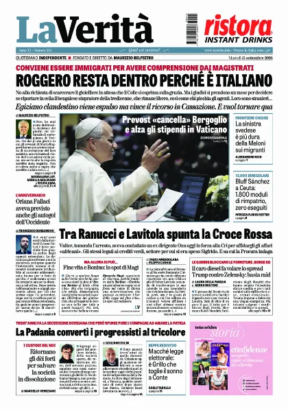Prima pagina La Verita