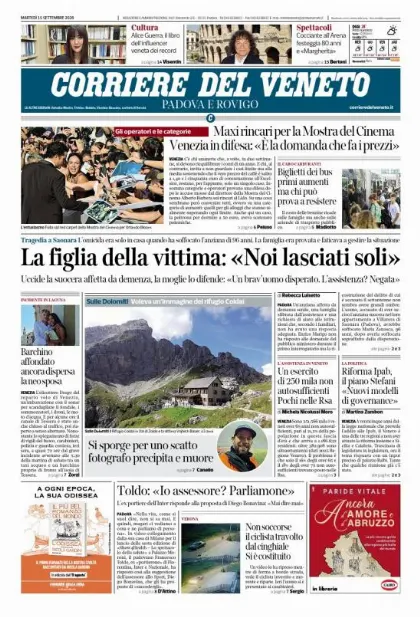 Prima pagina Corriere del Veneto | Padova e Rovigo