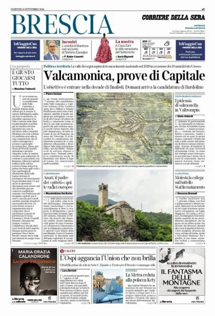 Prima pagina Corriere della Sera | Brescia