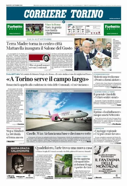 Prima pagina Corriere della Sera | Torino