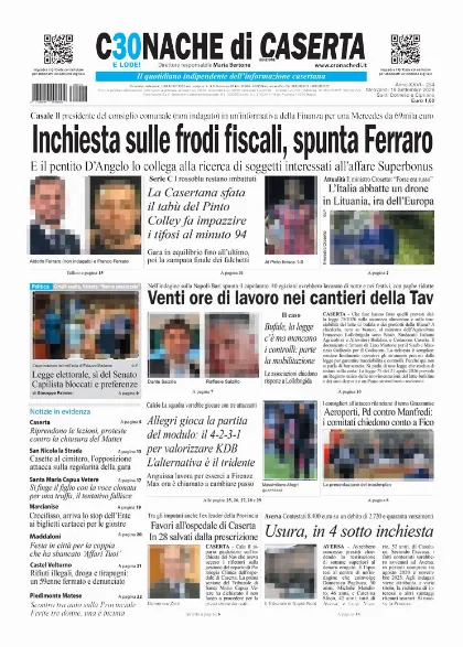 Prima pagina Cronache di Caserta