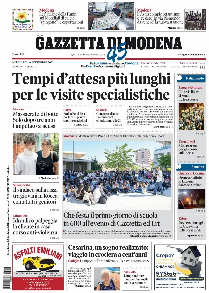 Prima pagina Gazzetta di Modena