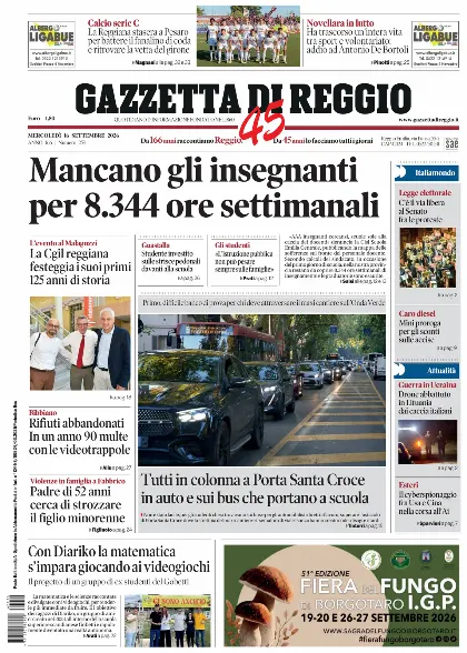 Prima pagina Gazzetta di Reggio