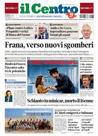 Prima pagina Il Centro | Chieti