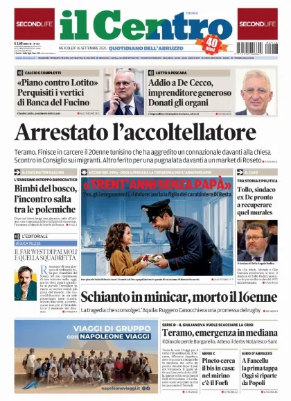 Prima pagina Il Centro | Teramo