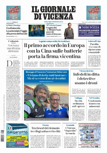 Prima pagina Il Giornale di Vicenza