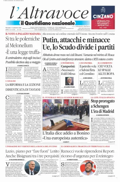 Prima pagina Il Quotidiano del Sud | L'Altravoce