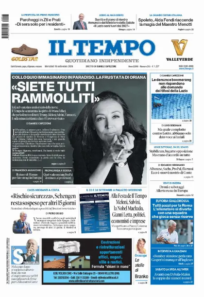 Prima pagina Il Tempo