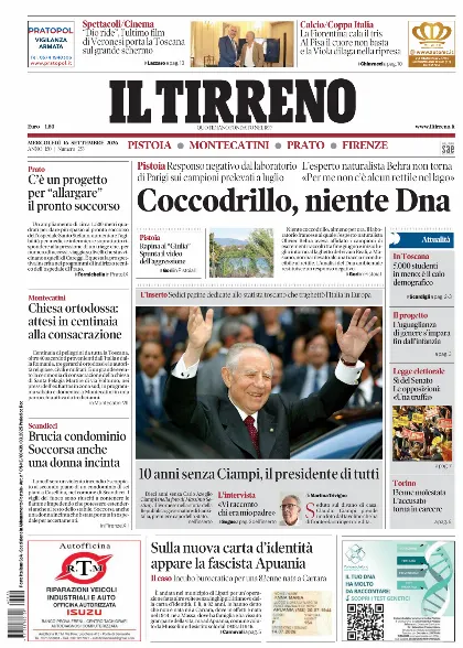 Prima pagina Il Tirreno