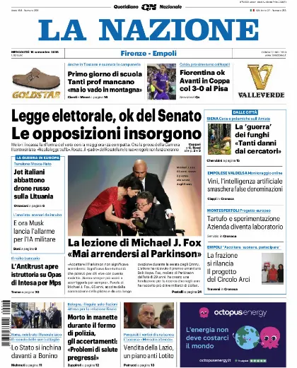 Prima pagina La Nazione