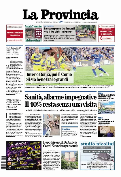 Prima pagina La Provincia