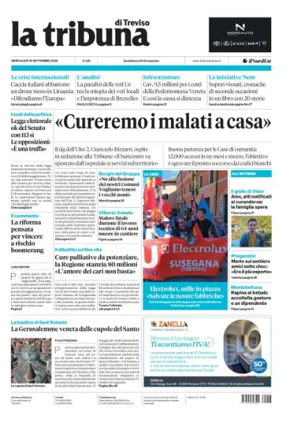 Prima pagina La Tribuna di Treviso | Treviso