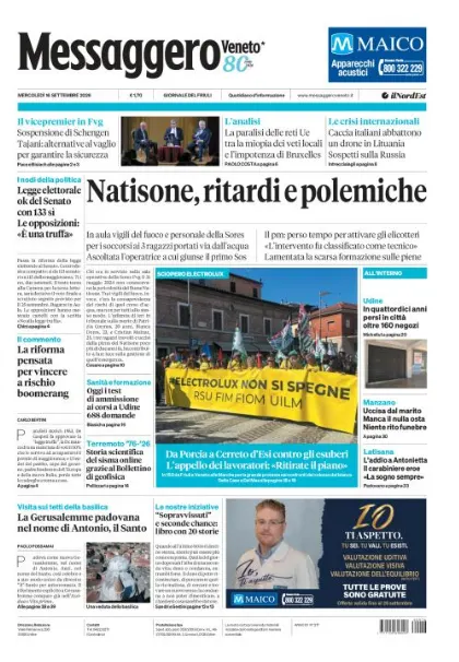 Prima pagina Messaggero Veneto | Gorizia