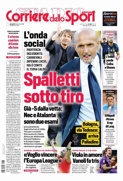 Prima pagina Corriere dello Sport - Stadio