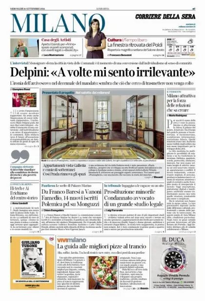 Prima pagina Corriere della Sera | Milano