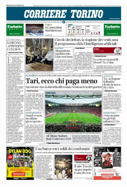 Prima pagina Corriere della Sera | Torino