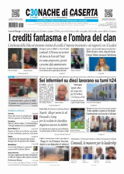 Prima pagina Cronache di Caserta