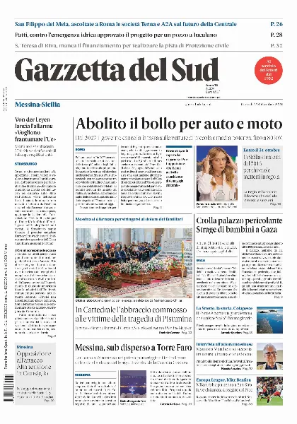 Prima pagina Gazzetta del Sud