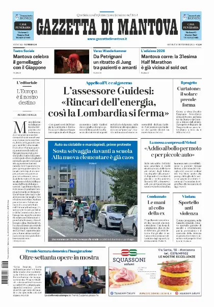Prima pagina Gazzetta di Mantova