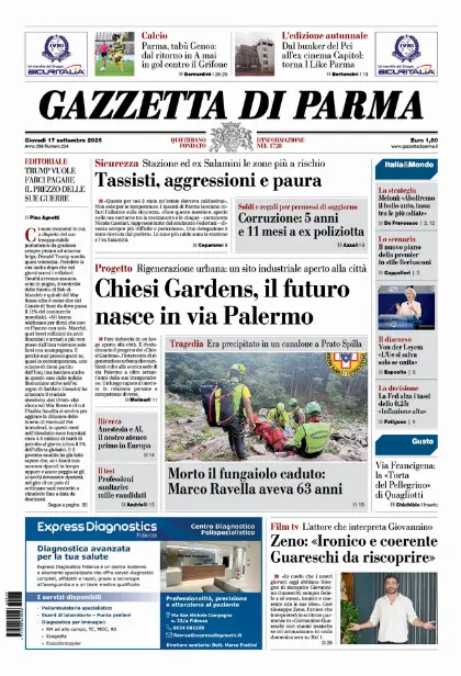 Prima pagina Gazzetta di Parma