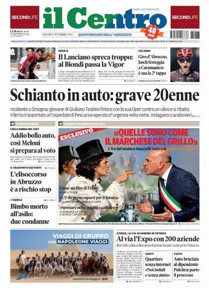 Prima pagina Il Centro | Chieti