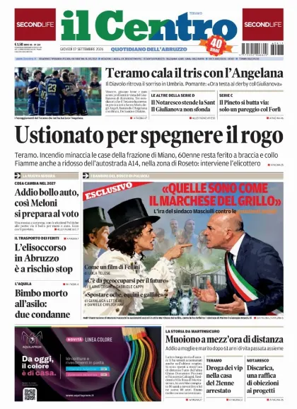Prima pagina Il Centro | Teramo