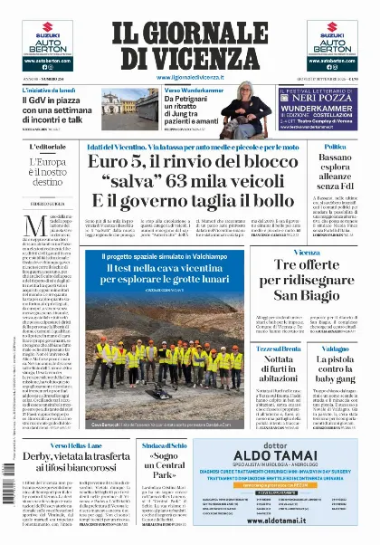 Prima pagina Il Giornale di Vicenza