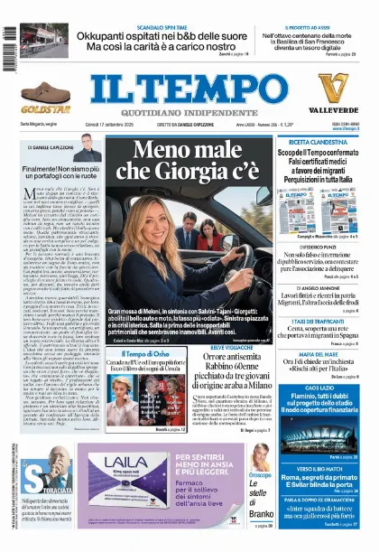 Prima pagina Il Tempo