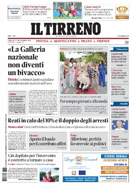 Prima pagina Il Tirreno