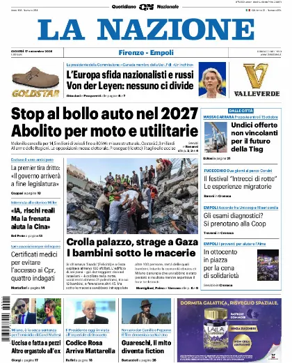 Prima pagina La Nazione