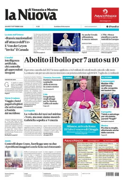 Prima pagina La Nuova di Venezia e Mestre | Venezia e Mestre