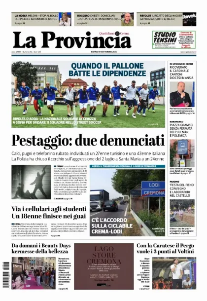 Prima pagina La Provincia | Crema