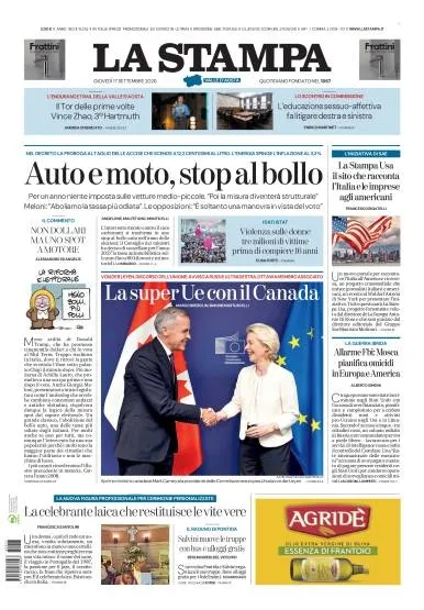 Prima pagina La Stampa | Aosta