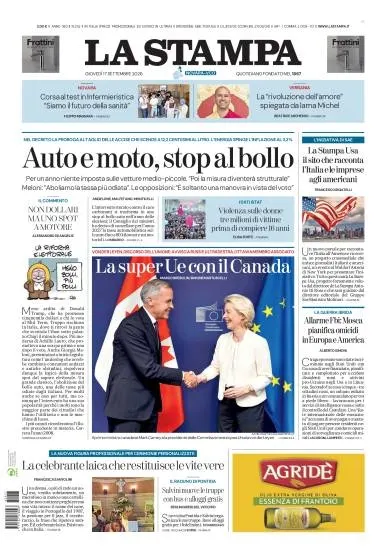 Prima pagina La Stampa | Novara