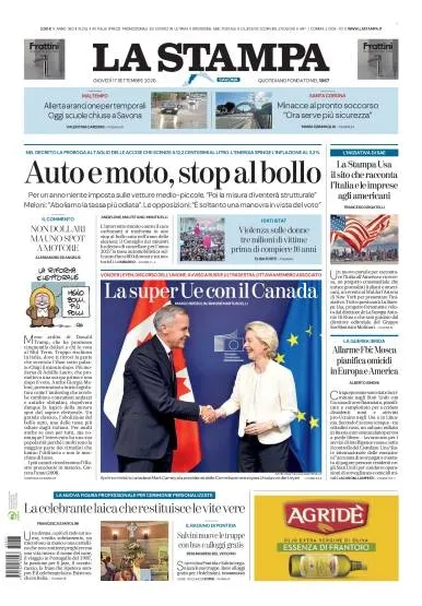 Prima pagina La Stampa | Savona