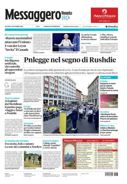 Prima pagina Messaggero Veneto | Pordenone