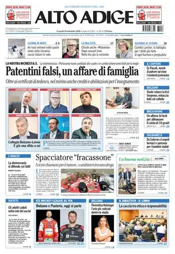 Prima pagina Alto Adige