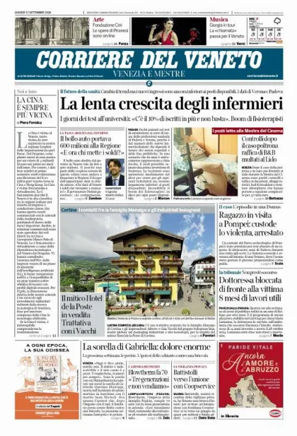 Prima pagina Corriere del Veneto | Venezia e Mestre