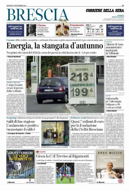 Prima pagina Corriere della Sera | Brescia